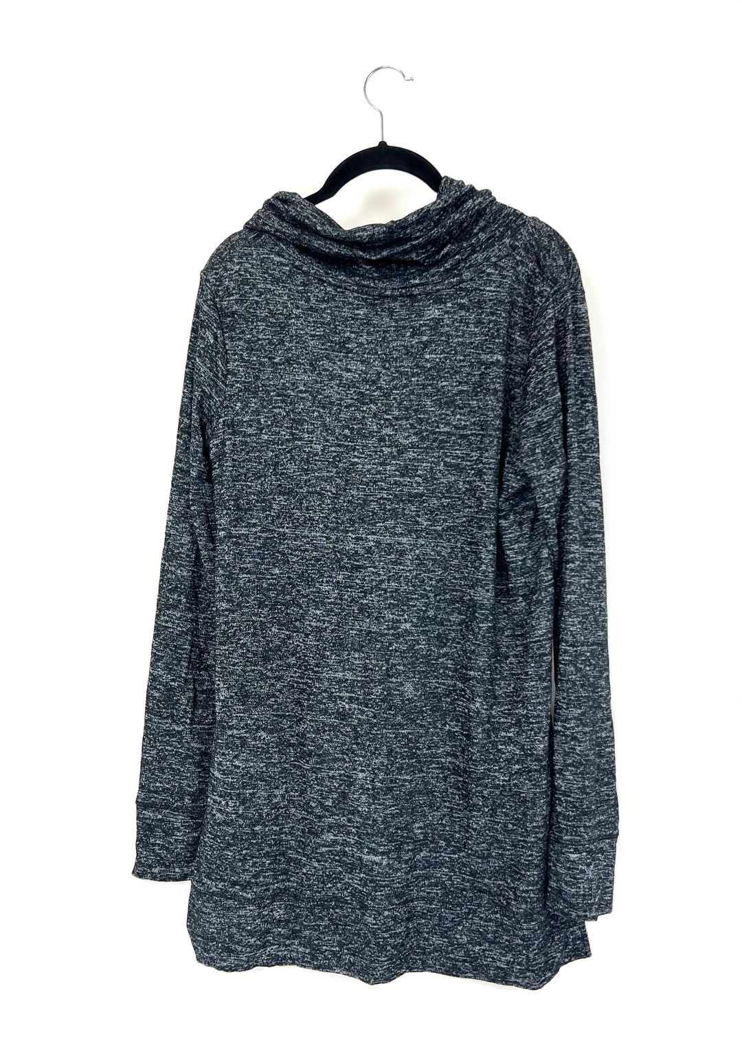 Comfy Black Long Sleeve Cowl Neck Top - Small