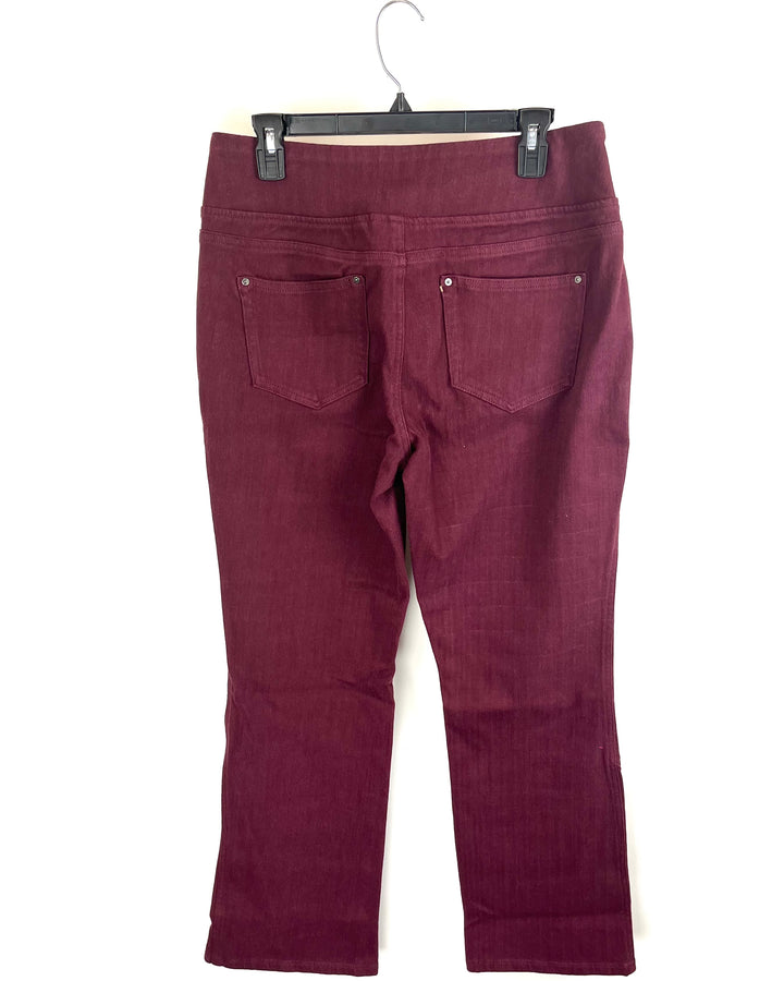 Maroon Slip On Jeans - Size 12