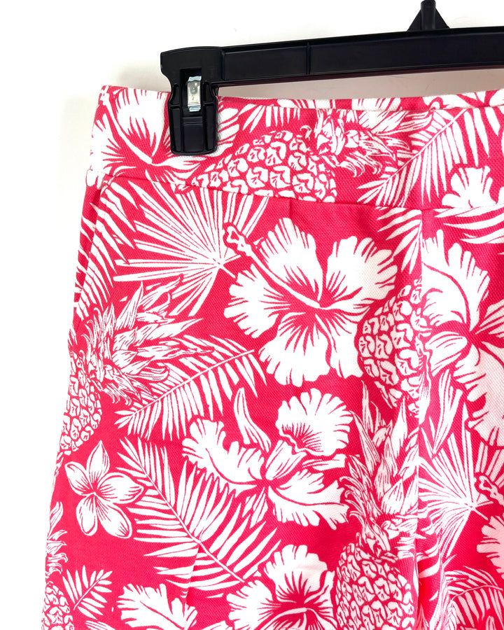 Pink Tropical Stretch Shorts - Size 6/8