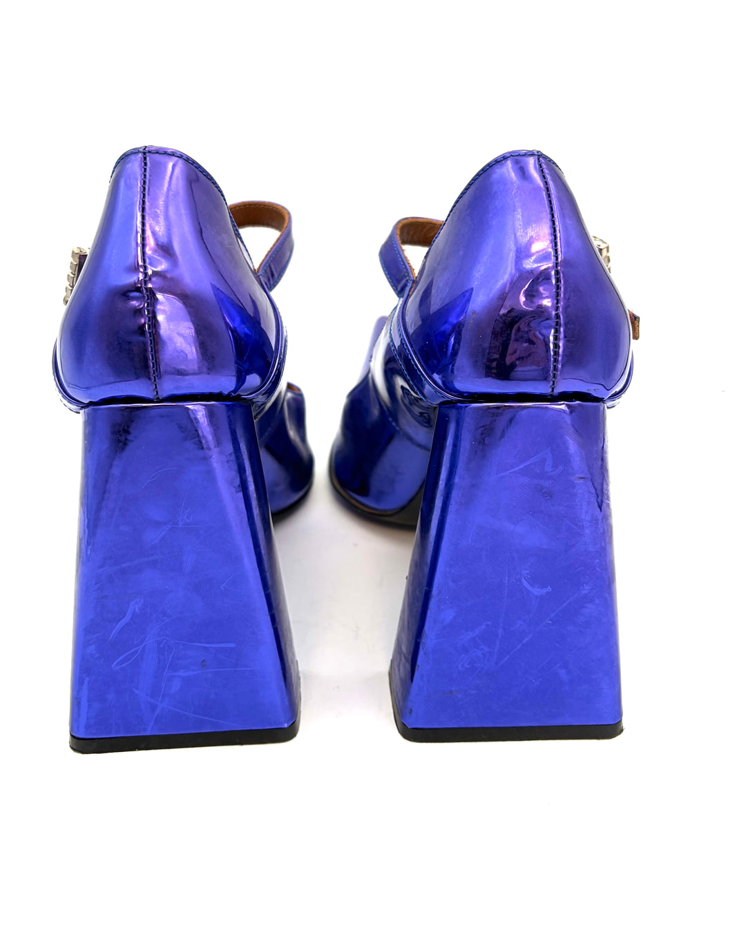 Purple Metallic Wide Heel Mary Janes - Size 39
