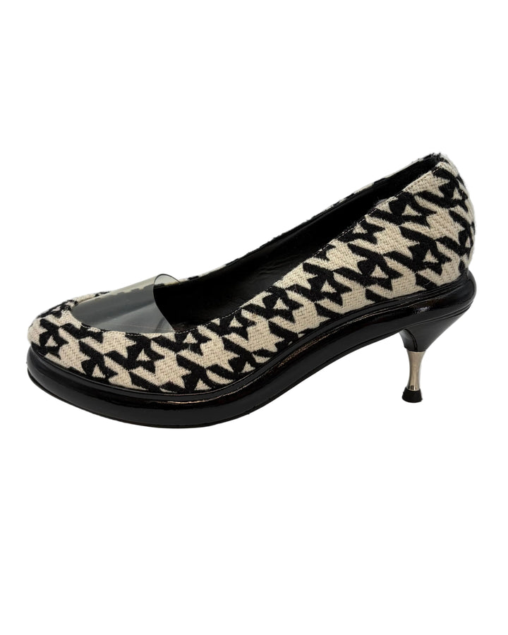 Black and White Houndstooth Heels - Size 39