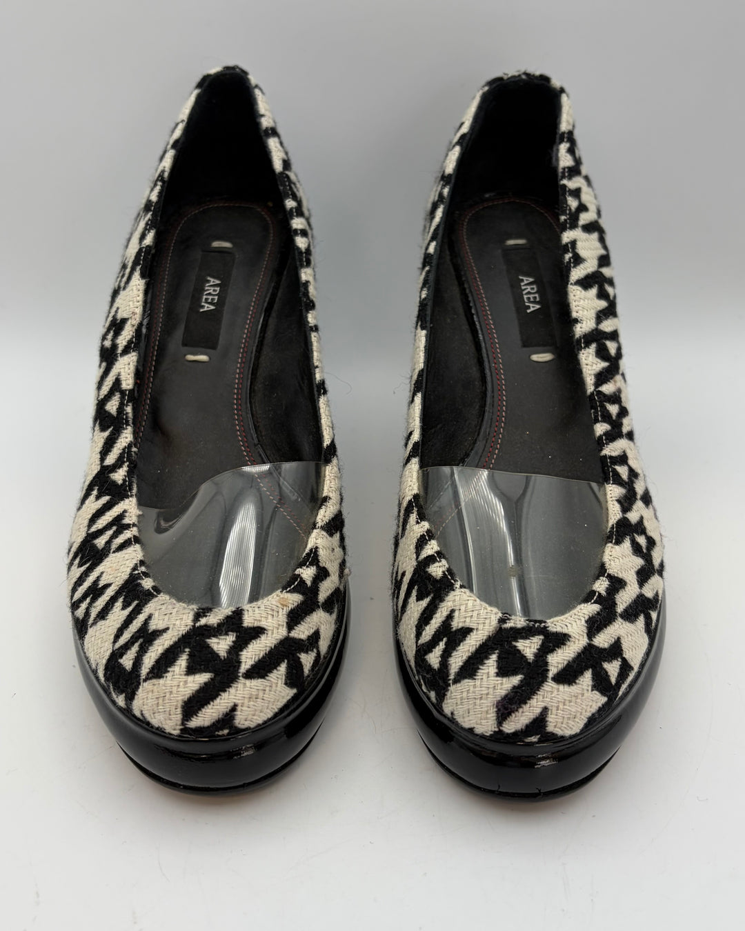 Black and White Houndstooth Heels - Size 39