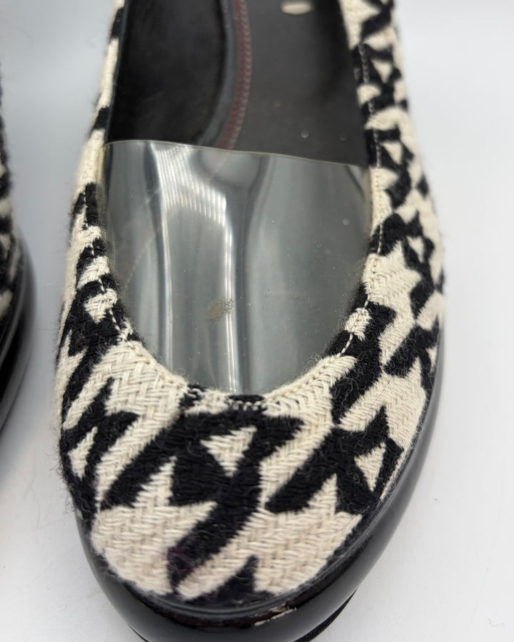 Black and White Houndstooth Heels - Size 39