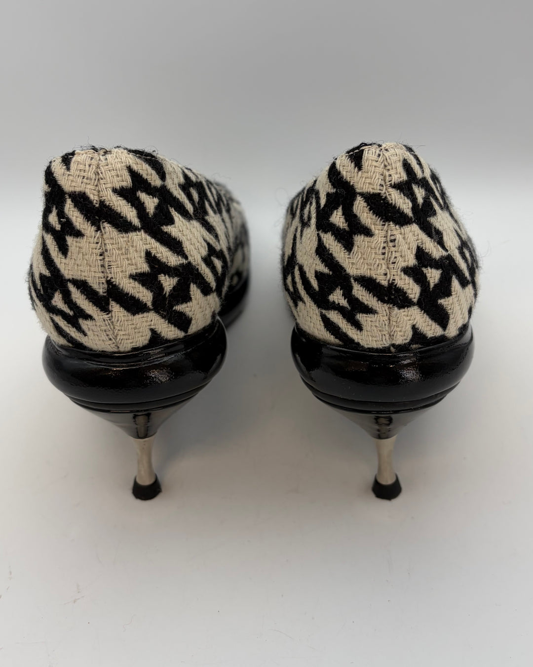 Black and White Houndstooth Heels - Size 39