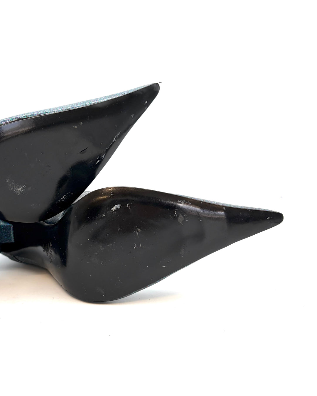 Teal Glitter Chunky Heels - Size 40