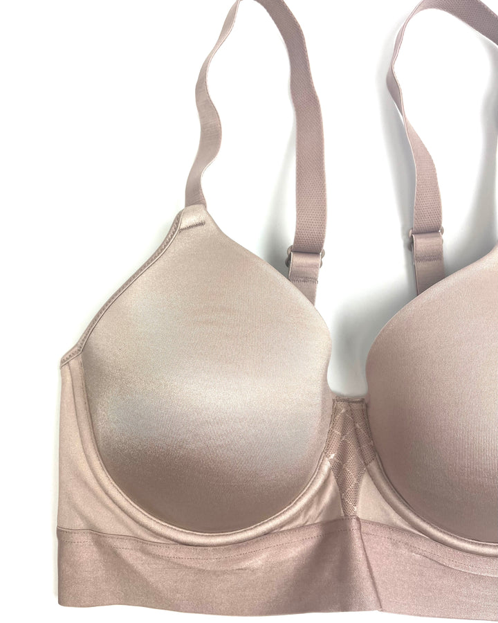 Tan Underwire Bra With Thick Underband - 34C