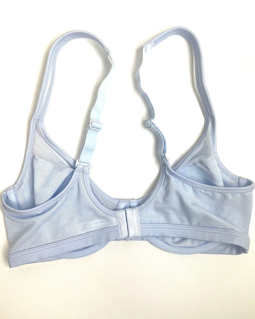 Pale Blue Lace And Mesh Bra - 34C