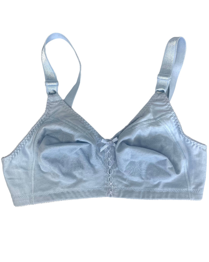 Pale Blue Non Underwire Bra With Bow - 34C