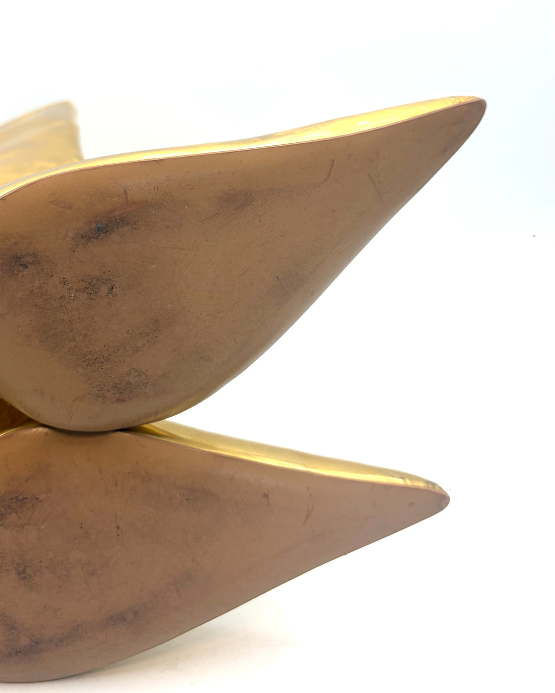 Gold Metallic Leather Pointed Toe Booties - Size 37