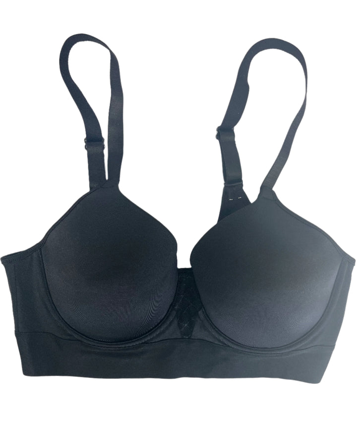 Jet Black Underwire Bra With Thick Underband - 34C