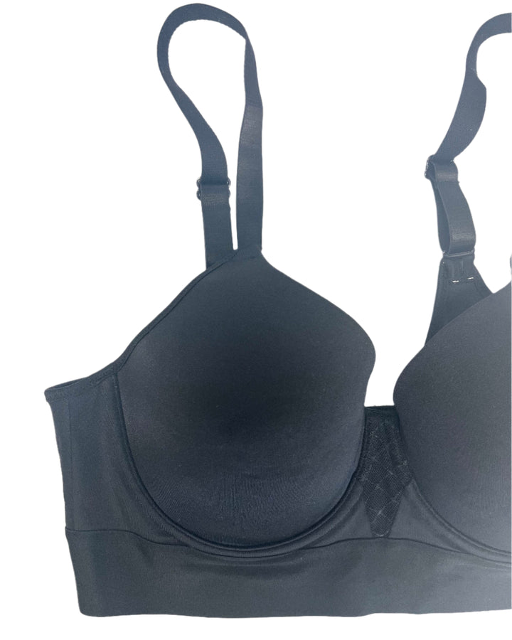 Jet Black Underwire Bra With Thick Underband - 34C