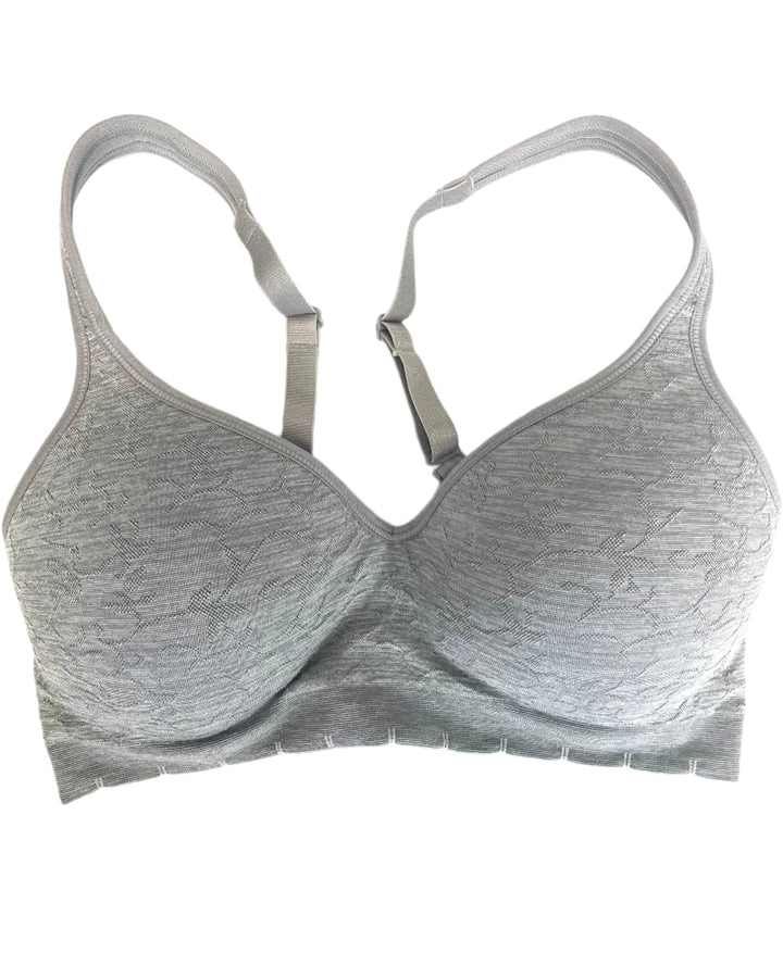 Gray Abstract Pattern Bra With Flexible Underband - 34C