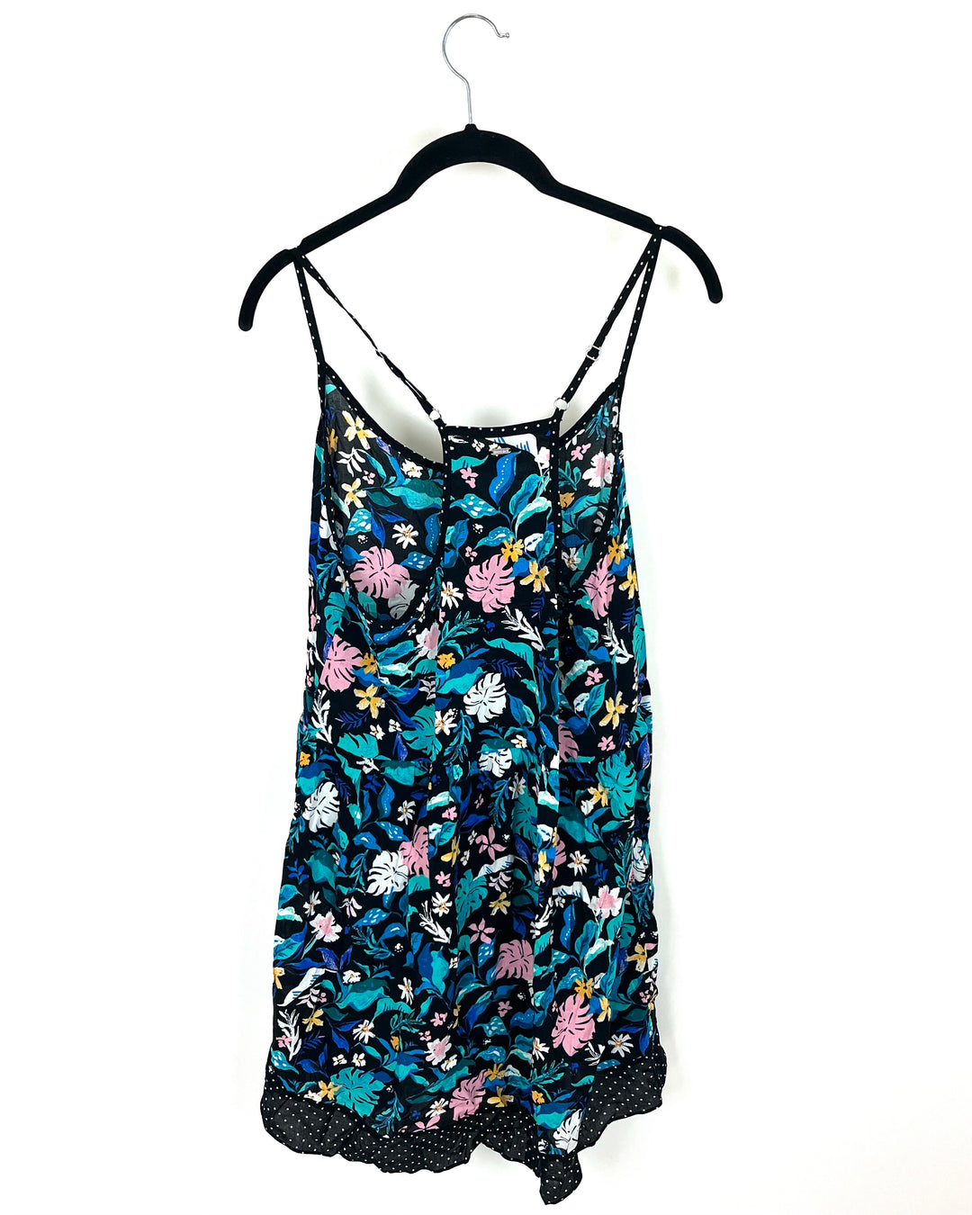 Black Floral Lounge Dress - Size 4/6