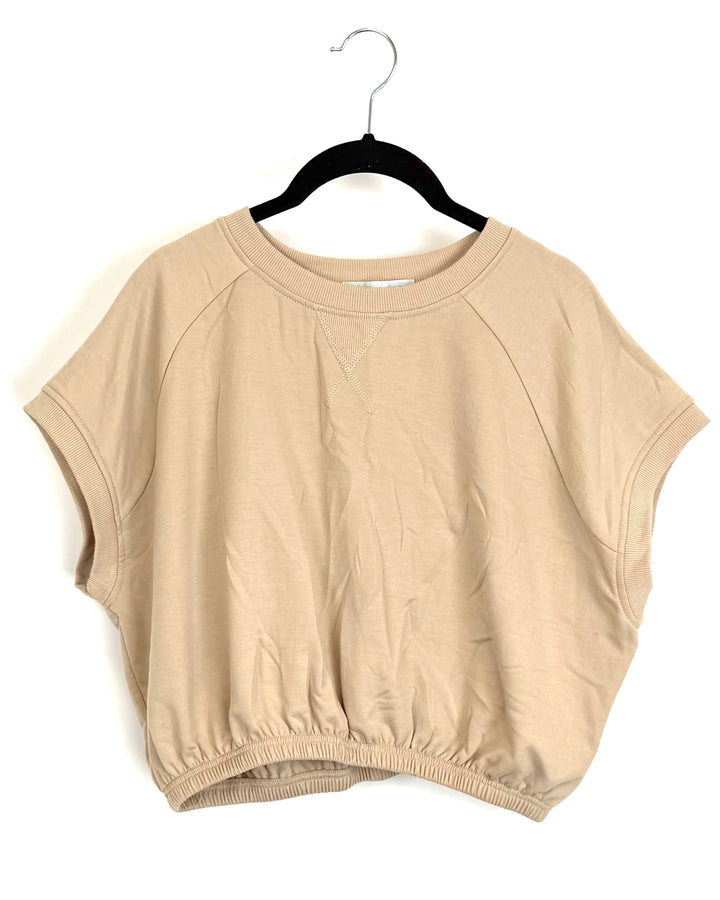 Nude Cropped Sweatshirt - Medium
