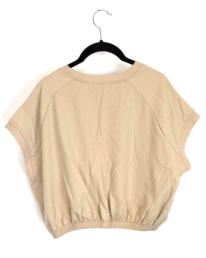 Nude Cropped Sweatshirt - Size Medium
