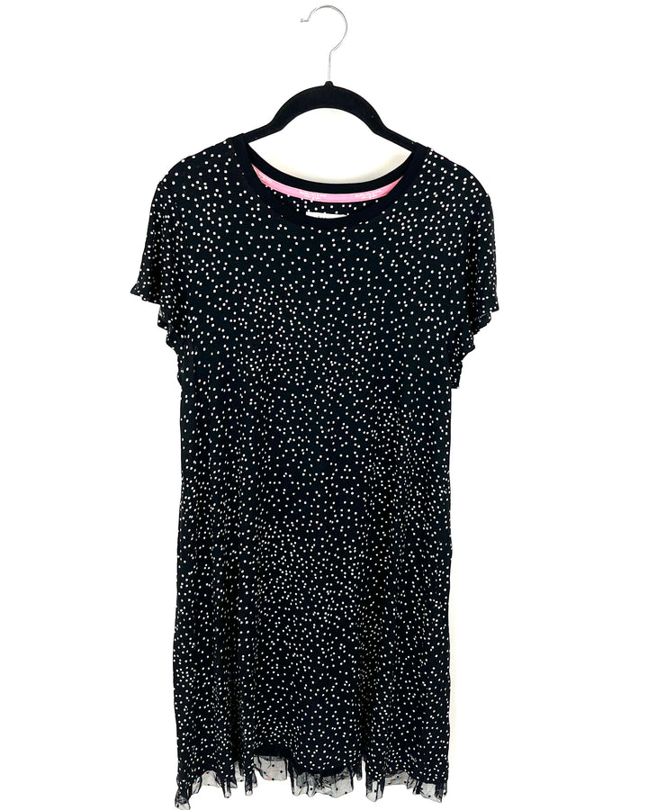 Black and White Polka Dot Nightgown - Size 4/6