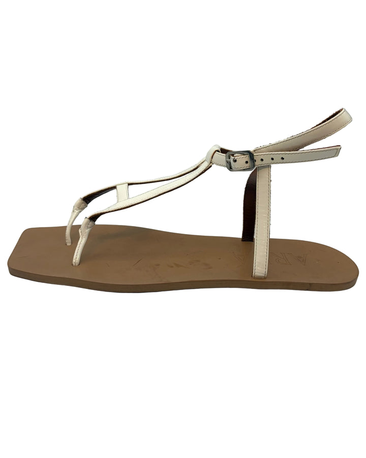White "A" Flat Sandals - Size 39