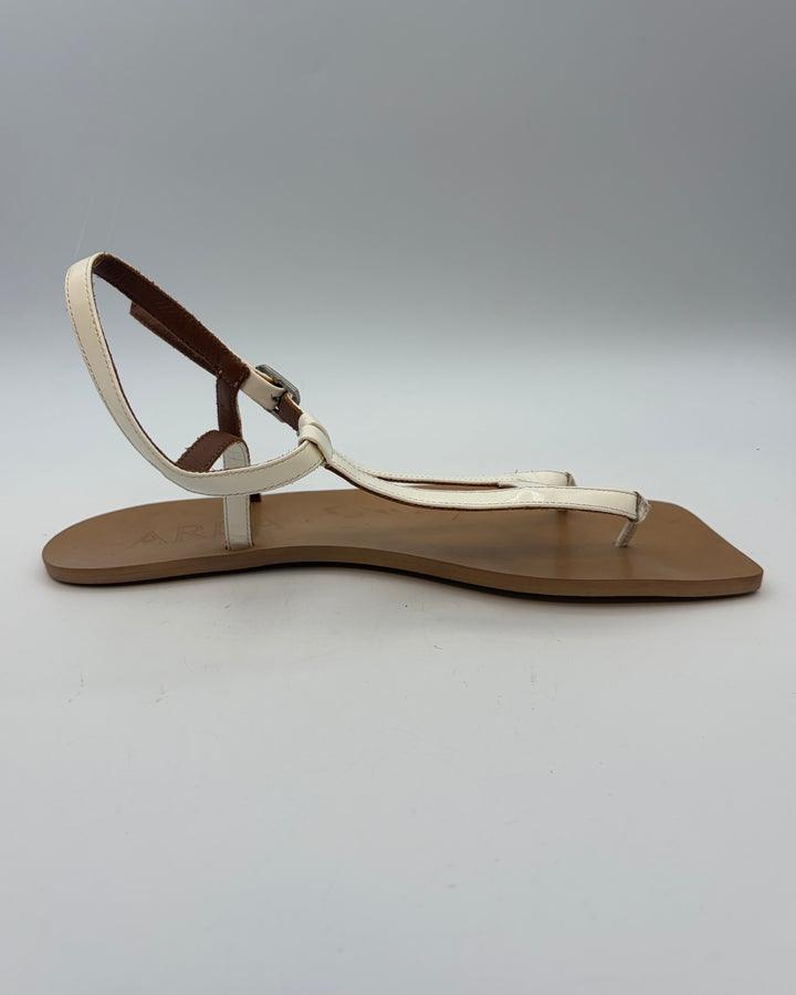 White "A" Flat Sandals - Size 39