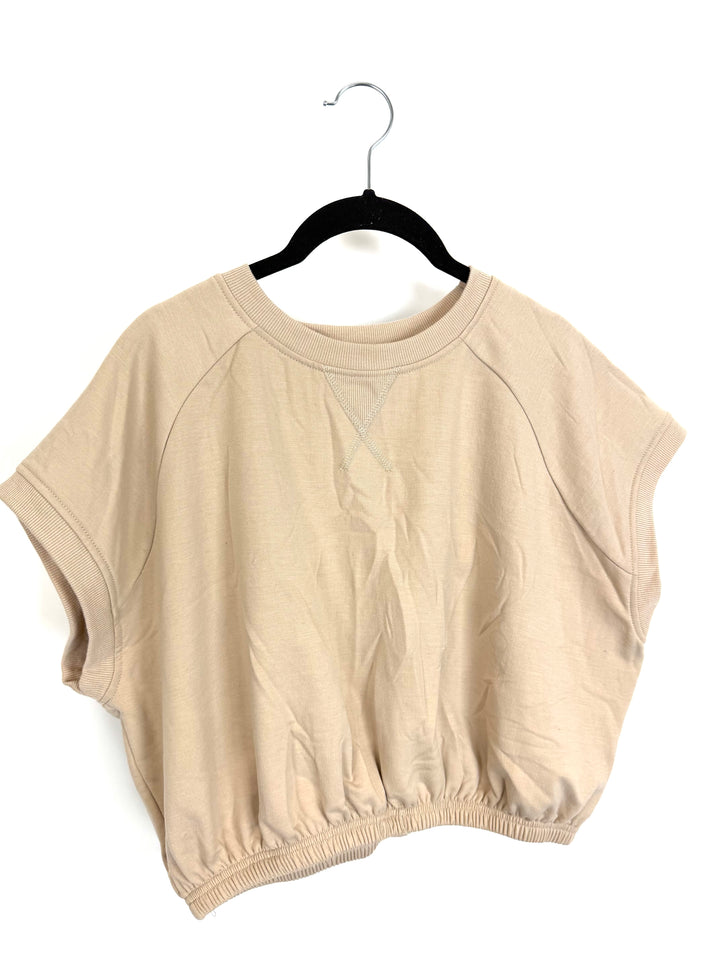Nude Cropped Sweatshirt - Medium