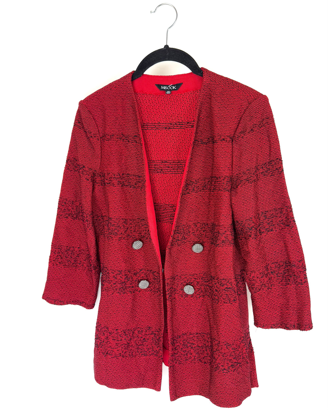 Red and Black Knit Cardigan - Extra Small