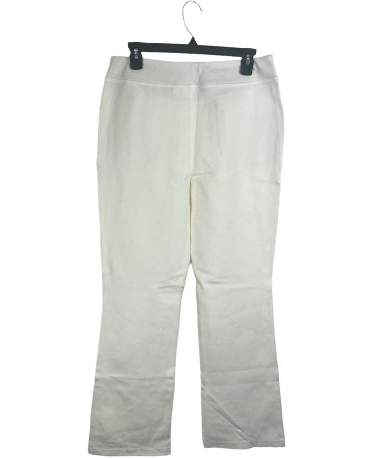 Off-White Mid Rise Pants With Slight Flare - Size 10/12