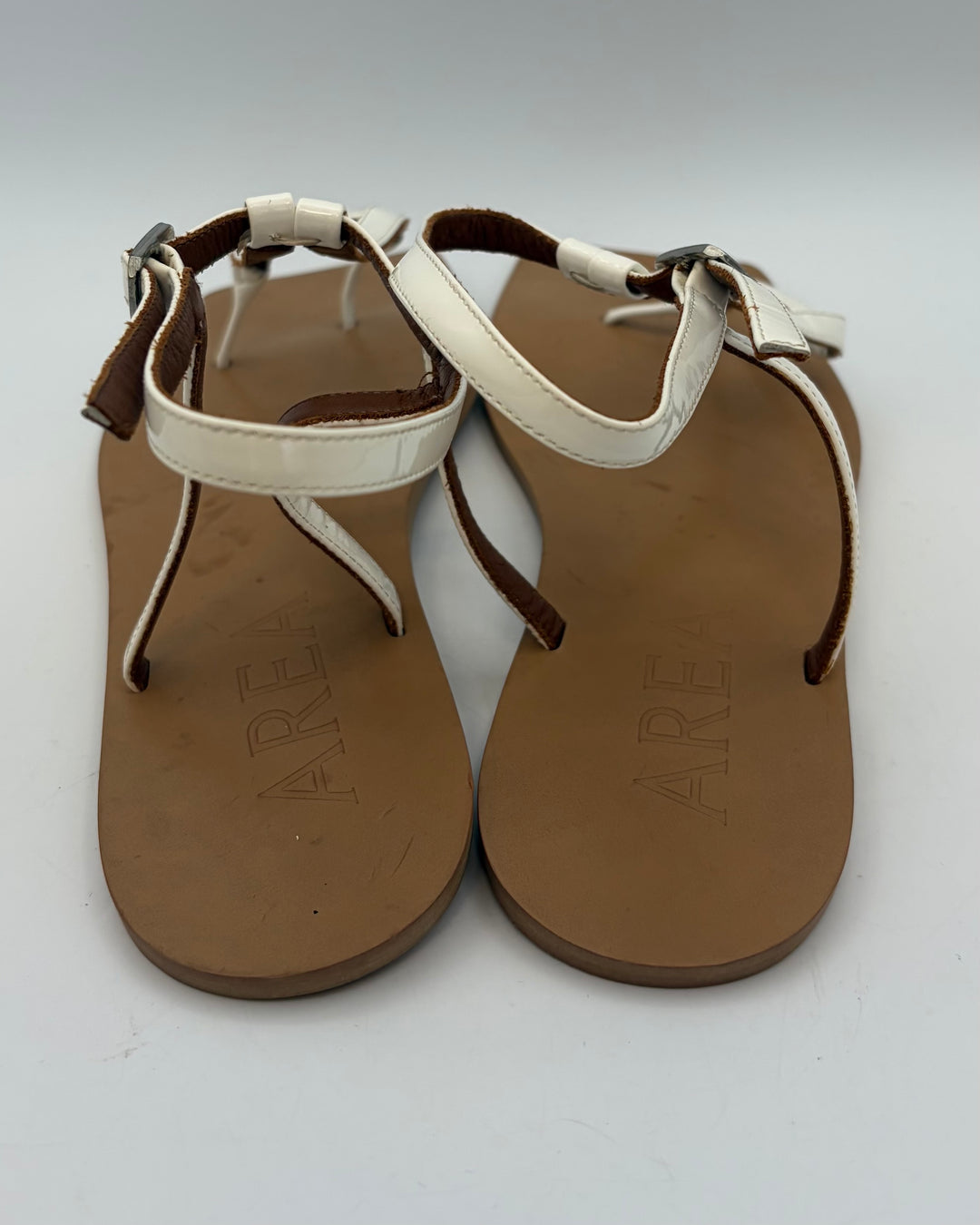 White "A" Flat Sandals - Size 39