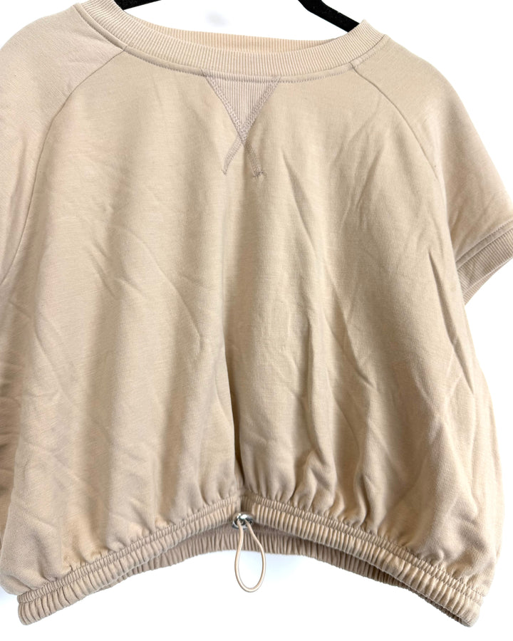 Nude Cropped Sweatshirt - Size Medium