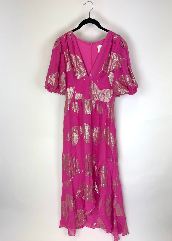Pink And Gold Metallic Dress - Size 2/4
