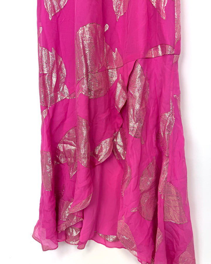 Pink And Gold Metallic Dress - Size 2/4