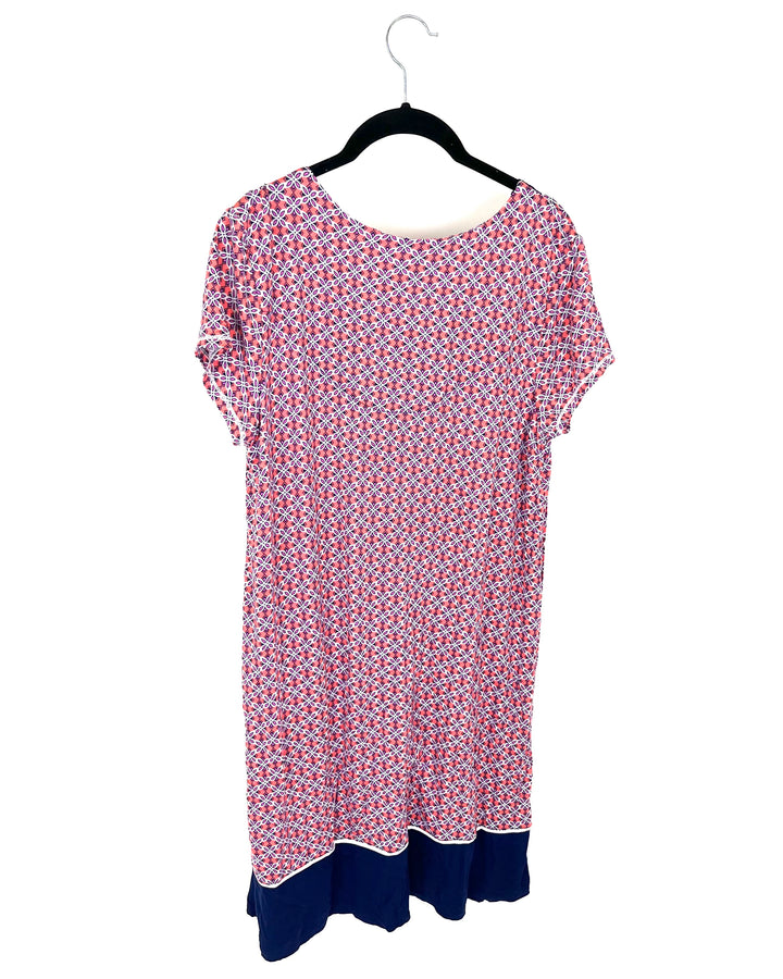 Pink and Orange Floral Print Nightgown - Size 4/6