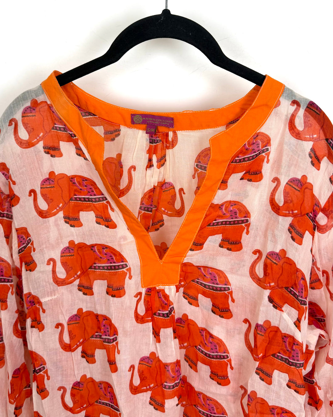 Elephant Patterned Orange Top - Size 4/6