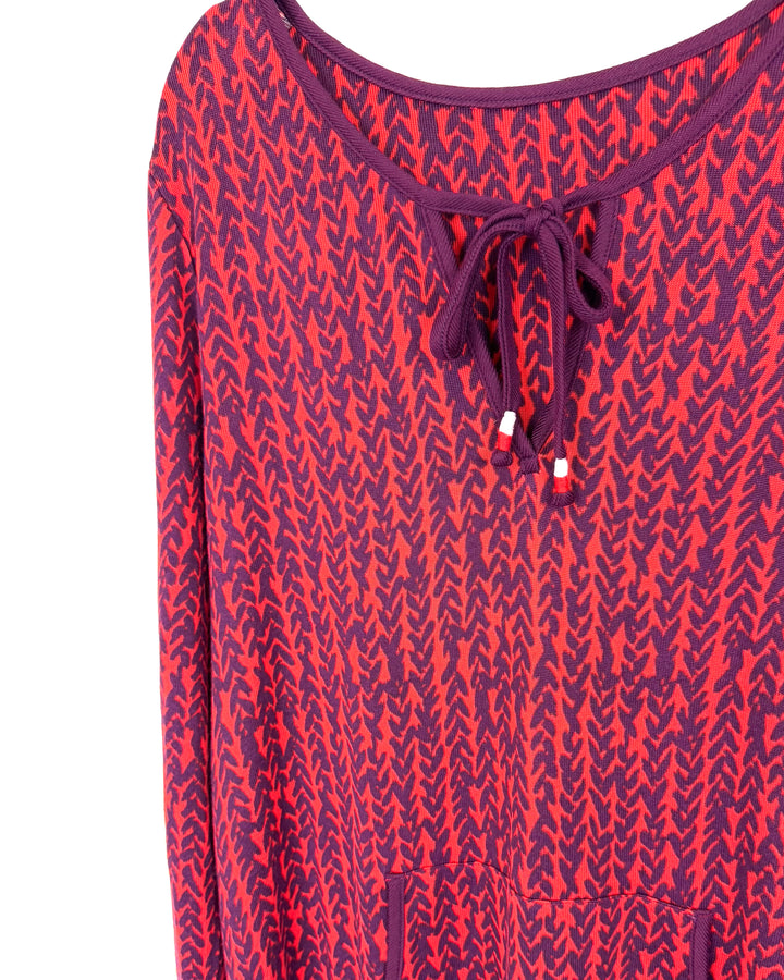 Red and Burgundy Heart Lounge Dress - Size 6
