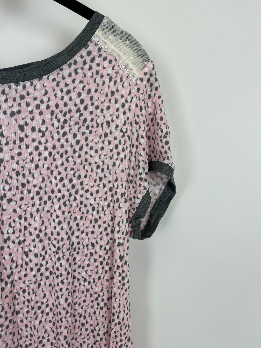 Pink and Grey Polka Dot Nightgown- Size 4/6