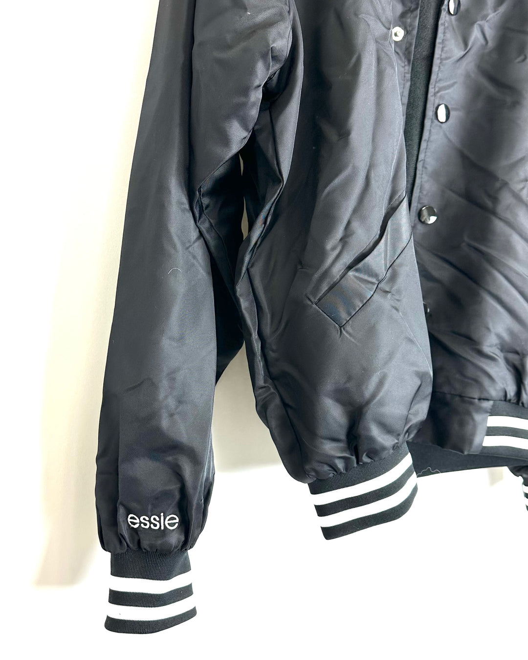 Sportiqe Black New York Liberty Bomber Jacket - Small