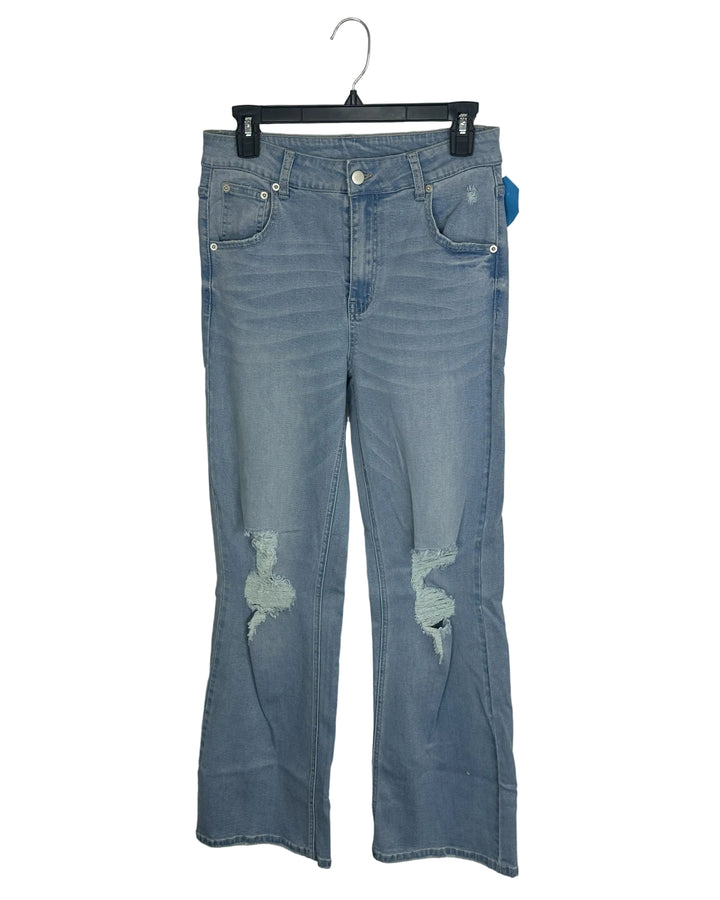 Blue Flared Ripped Jean- Size 2/4