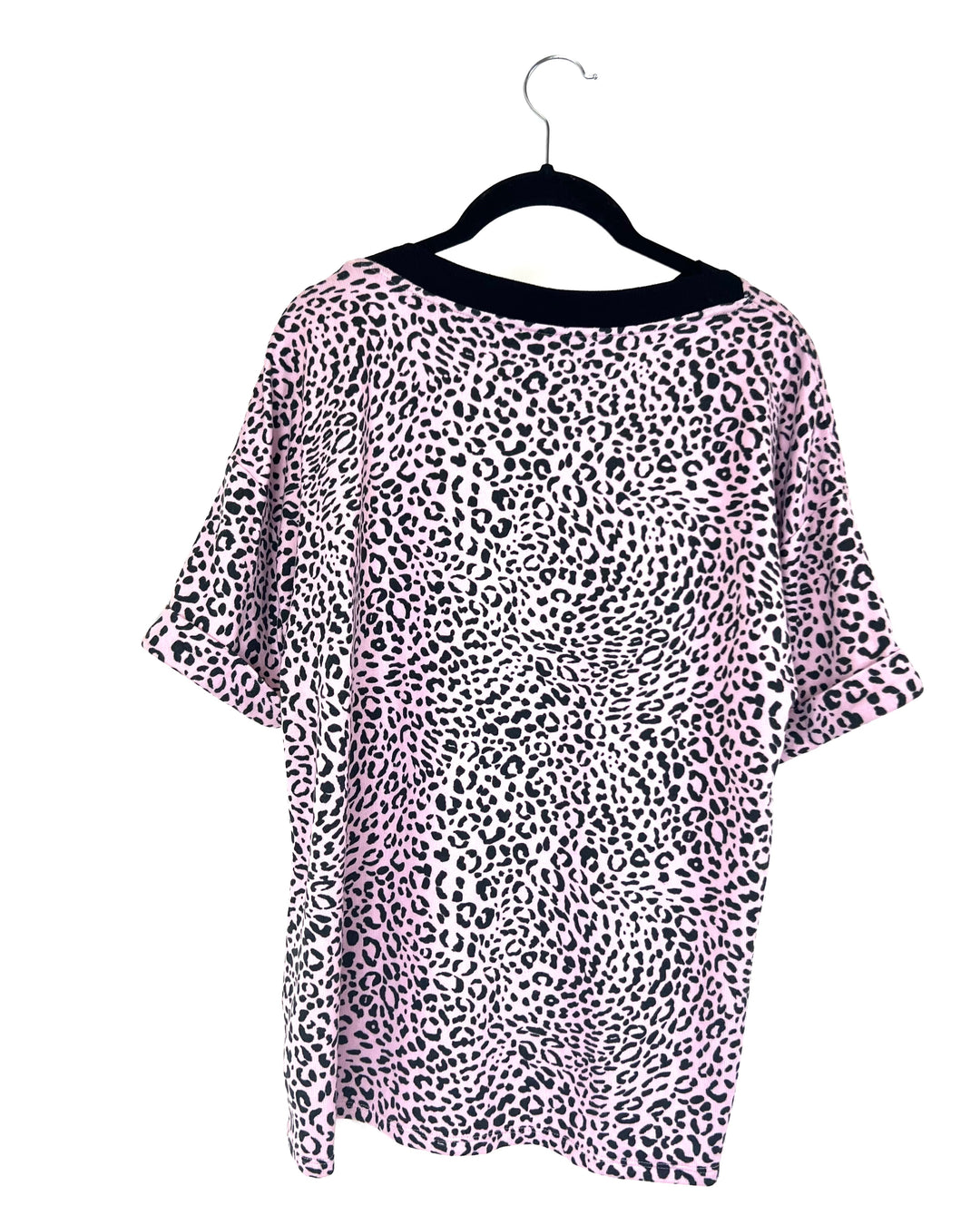 Soft Pink Leopard Sleep T-Shirt - Small