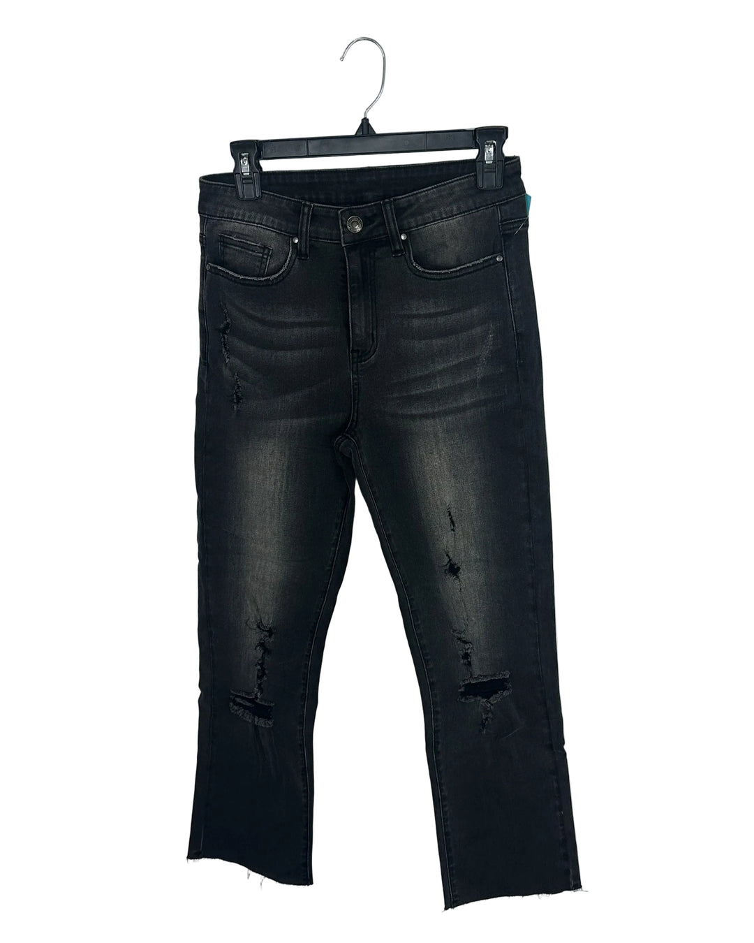 Washed Black Ripped Jeans- Size 2/4
