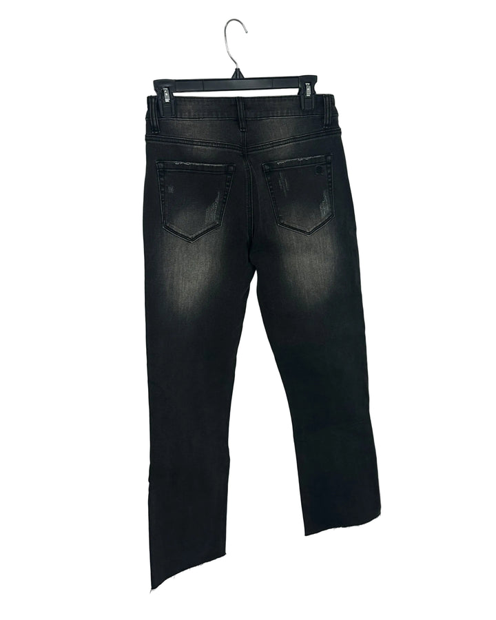 Washed Black Ripped Jeans- Size 2/4