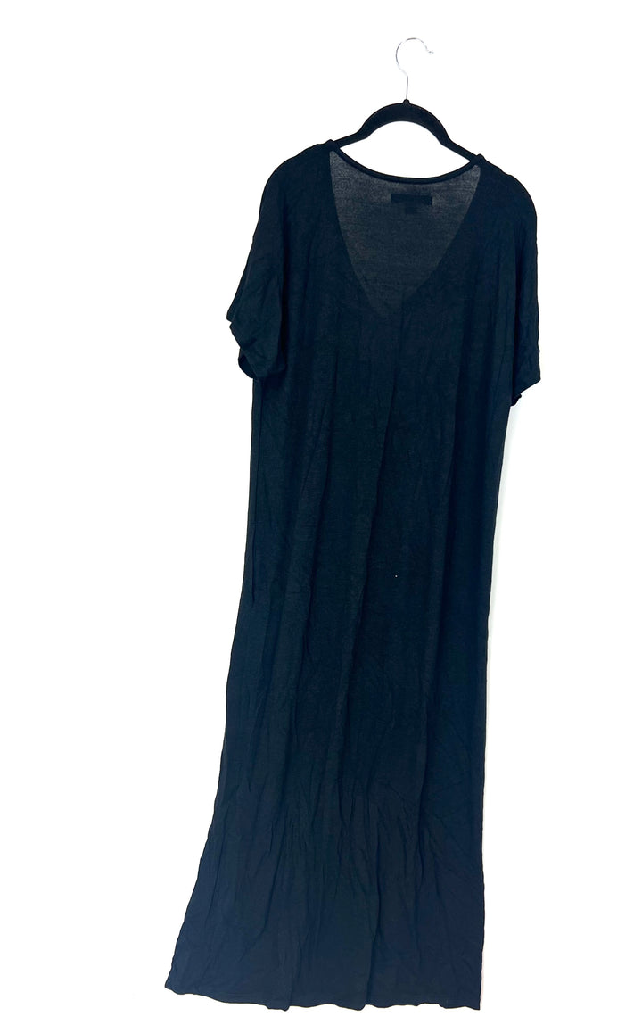 Black Short Sleeve Nightgown - Small