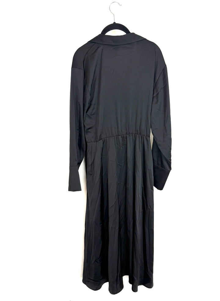 Black Long Sleeve Shirt Dress - 6/8