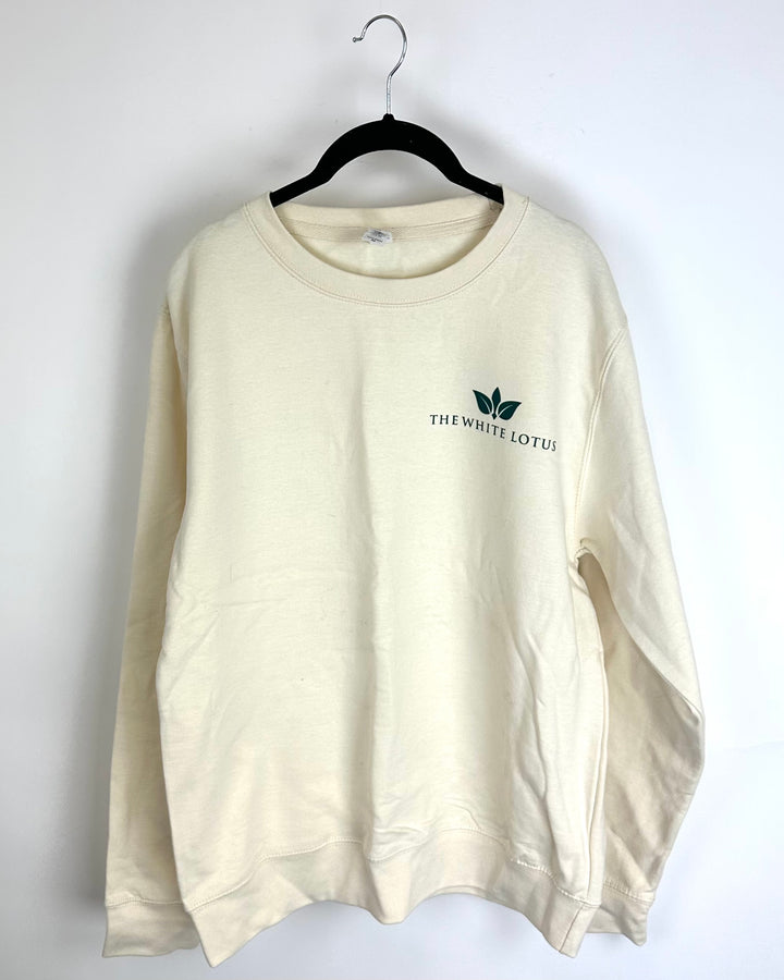 The White Lotus Cream Crewneck Sweatshirt - Medium and Extra Large