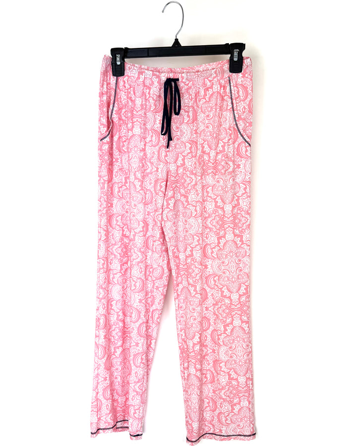 Pink and White Printed Pajama Set - Size 2/4