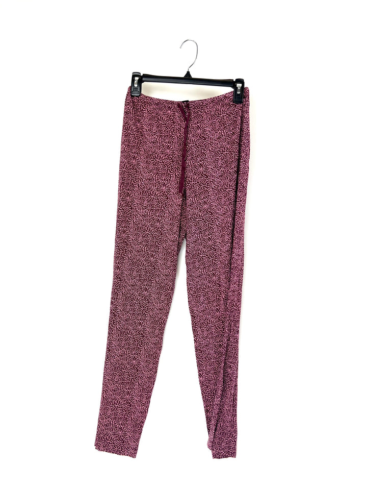 Maroon Speckled Pant Sleep Set - Small