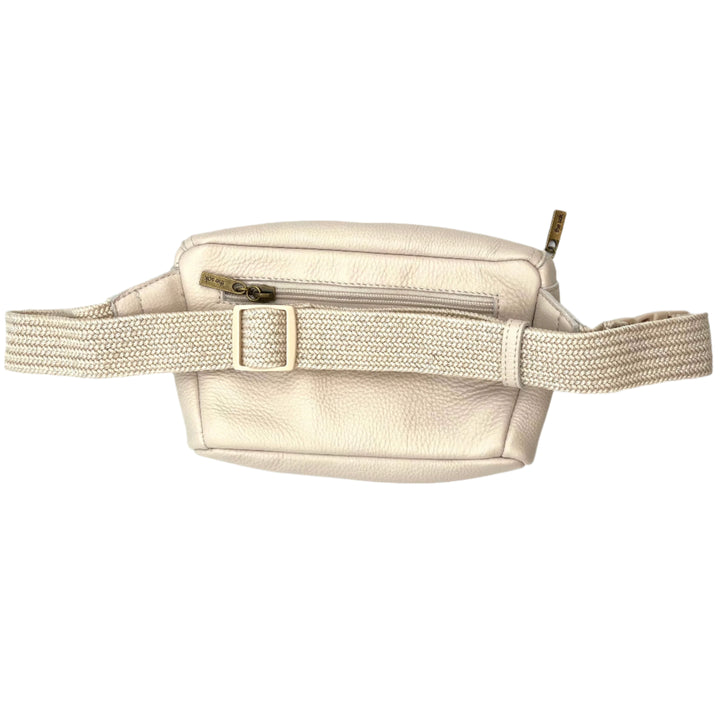 Cream Leather Belt Bag
