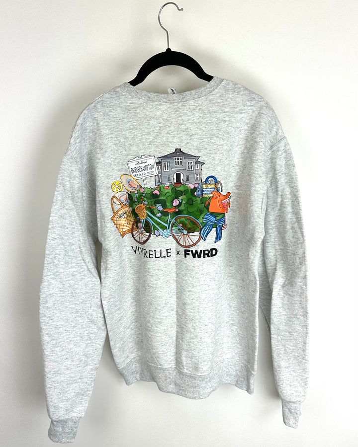 Vivrelle x FWRD Light Gray Crewneck - Small