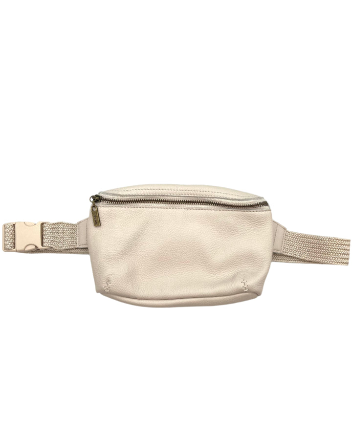 Cream Leather Belt Bag
