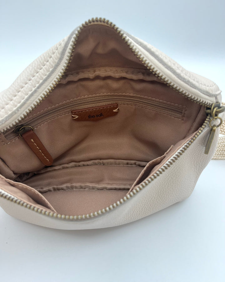 Cream Leather Belt Bag