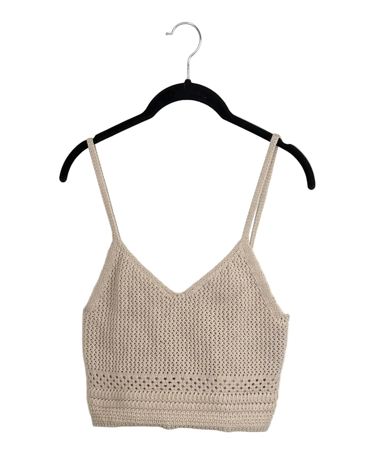 Sand Beige Knit Tank Top - Size 4/6