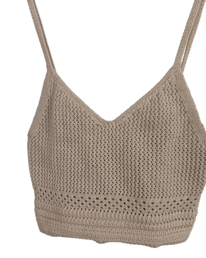 Sand Beige Knit Tank Top - Size 4/6