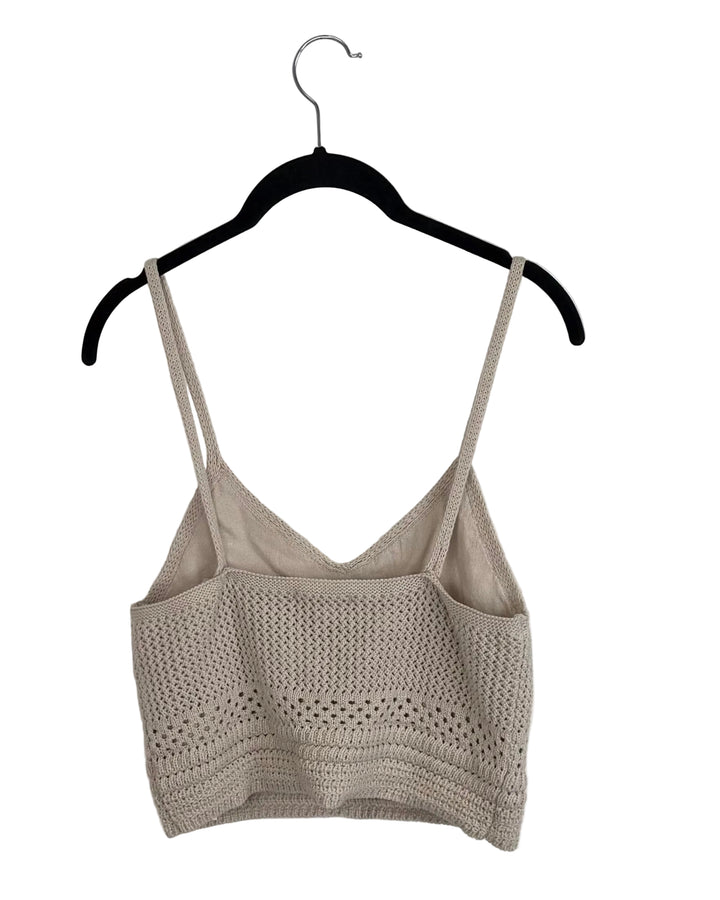 Sand Beige Knit Tank Top - Size 4/6